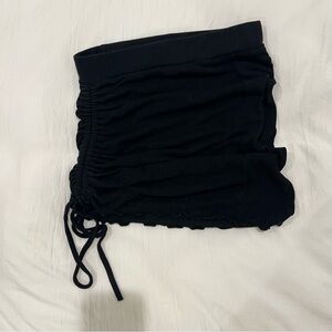 Black Ruched Mini Skirt